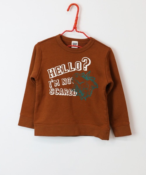 RUGGEDWORKS（ラゲッドワークス）の「《made in Japan》　コミカル恐竜　裏起毛トレーナー（スウェット・キッズ・キャメル/グリーン・110/150/120/90/100/130/140）」の5枚目の写真