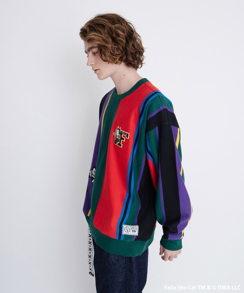 Levi's（リーバイス）の「LEVI'S(R) x FELIX THE CAT(TM) クルーネックスウェット VERTICAL VARSITY FOREST BIOME（スウェット・メンズ・グリーン・L/M/XS/XL/S）」の2枚目の写真