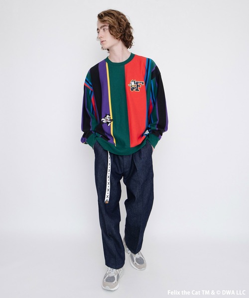 Levi's（リーバイス）の「LEVI'S(R) x FELIX THE CAT(TM) クルーネックスウェット VERTICAL VARSITY FOREST BIOME（スウェット・メンズ・グリーン・L/M/XS/XL/S）」の4枚目の写真