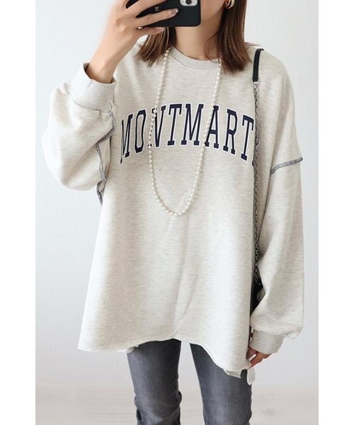 Bonjour Sagan（ボンジュールサガン）の「ビッグカレッジスウェット（スウェット・レディース・ライトグレー/グリーン/チャコールグレー・FREE）」の19枚目の写真