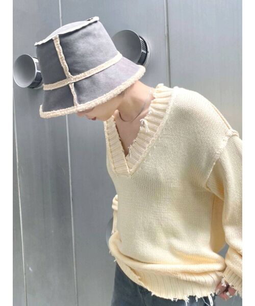 EMODA（エモダ）の「リバーシブルボアハット（ハット・レディース・グレー/ブラック・FREE）」の3枚目の写真