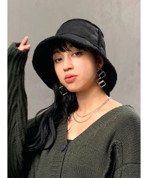 EMODA（エモダ）の「リバーシブルボアハット（ハット・レディース・グレー/ブラック・FREE）」の8枚目の写真