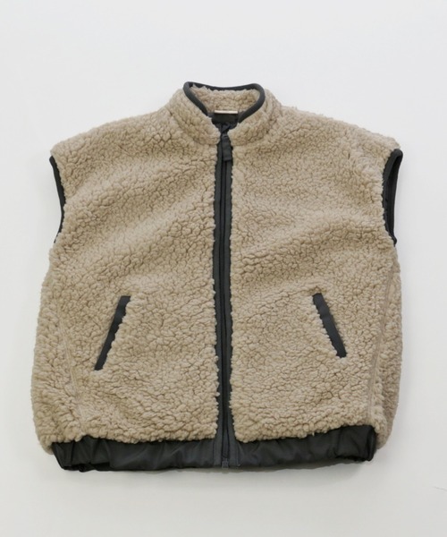 JAM & LINK(ジャムアンドリンク)の「もこもこボアベスト(ベスト・キッズ・ブラック/ベージュ・110cm/120cm/130cm/140cm/150cm/100cm)」の7枚目の写真