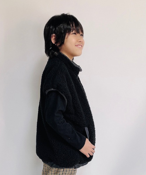 JAM & LINK(ジャムアンドリンク)の「もこもこボアベスト(ベスト・キッズ・ブラック/ベージュ・110cm/120cm/130cm/140cm/150cm/100cm)」の19枚目の写真