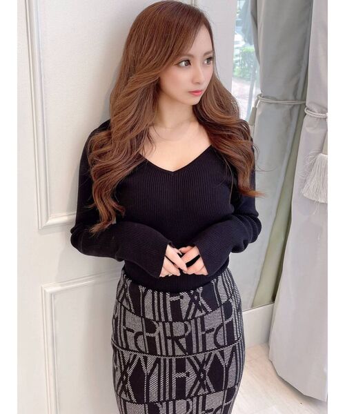 RESEXXY（リゼクシー）の「リブVネックニットトップス（ニット/セーター・レディース・アイボリー/ブラック/モカ/その他1・FREE）」の20枚目の写真