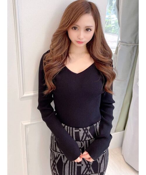 RESEXXY（リゼクシー）の「リブVネックニットトップス（ニット/セーター・レディース・アイボリー/ブラック/モカ/その他1・FREE）」の22枚目の写真