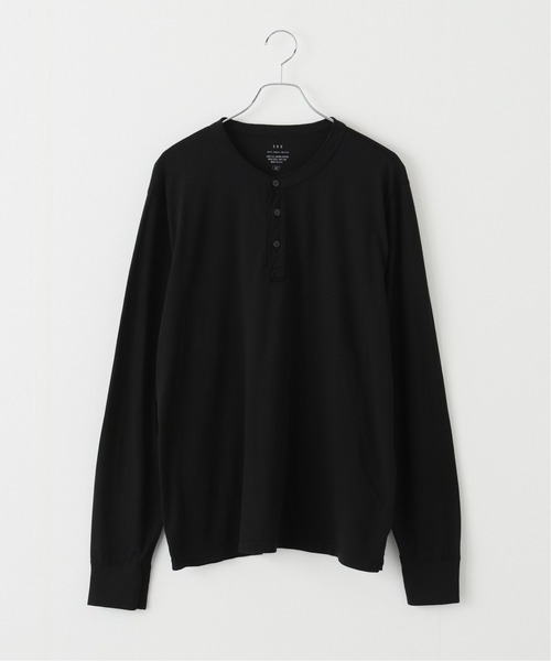 SAVE KHAKI UNITED（セーブカーキユナイテッド）の「【SAVE KHAKI UNITED】SUPIMA JERSEY HENLEY ロングスリーブTシャツ（Tシャツ/カットソー・メンズ・ホワイト/ブラック/コバルトブルー・MEDIUM/LARGE/X-LARGE）」の2枚目の写真
