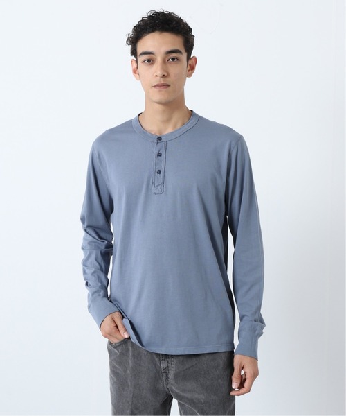 SAVE KHAKI UNITED（セーブカーキユナイテッド）の「【SAVE KHAKI UNITED】SUPIMA JERSEY HENLEY ロングスリーブTシャツ（Tシャツ/カットソー・メンズ・ホワイト/ブラック/コバルトブルー・MEDIUM/LARGE/X-LARGE）」の6枚目の写真