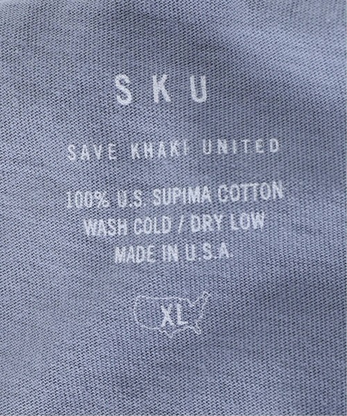 SAVE KHAKI UNITED（セーブカーキユナイテッド）の「【SAVE KHAKI UNITED】SUPIMA JERSEY HENLEY ロングスリーブTシャツ（Tシャツ/カットソー・メンズ・ホワイト/ブラック/コバルトブルー・MEDIUM/LARGE/X-LARGE）」の9枚目の写真