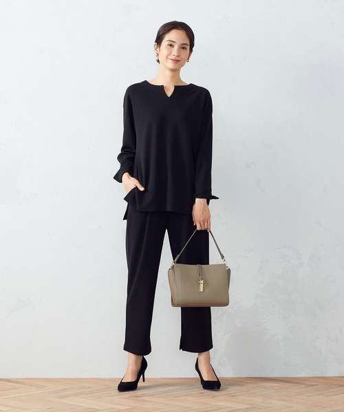 COMME CA ISM（コムサイズム）の「【セットアップ対応】　タックパンツ（スラックス・レディース・ライトグレー/ブラック/ネイビー・MEDIUM/LARGE）」の5枚目の写真