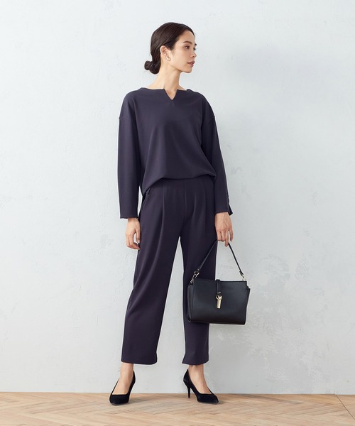 COMME CA ISM（コムサイズム）の「【セットアップ対応】　タックパンツ（スラックス・レディース・ライトグレー/ブラック/ネイビー・MEDIUM/LARGE）」の12枚目の写真