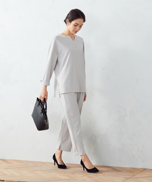 COMME CA ISM（コムサイズム）の「【セットアップ対応】　タックパンツ（スラックス・レディース・ライトグレー/ブラック/ネイビー・MEDIUM/LARGE）」の7枚目の写真