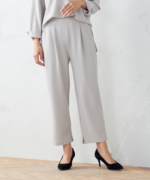 COMME CA ISM（コムサイズム）の「【セットアップ対応】　タックパンツ（スラックス・レディース・ライトグレー/ブラック/ネイビー・MEDIUM/LARGE）」の4枚目の写真