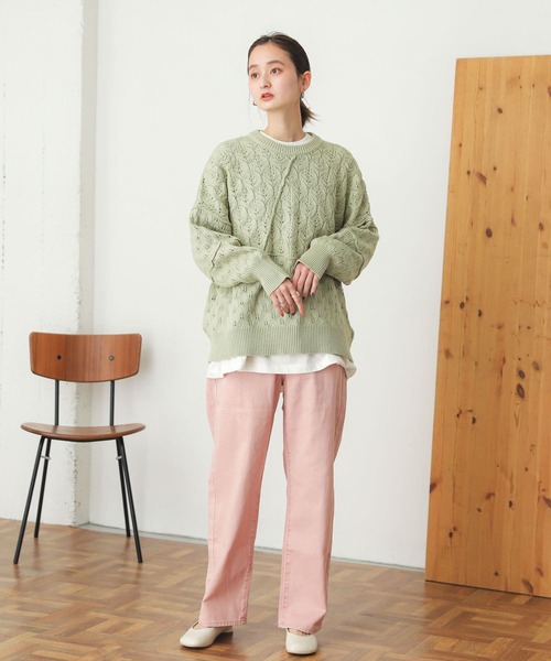 SENSE OF PLACE by URBAN RESEARCH（センスオブプレイスバイアーバンリサーチ）の「『TALL展開あり』カラーカツラギパンツ（デニムパンツ・レディース・ピンク/インディゴブルー/ミント・SMALL/MEDIUM/TALL）」の6枚目の写真