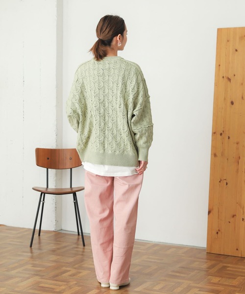 SENSE OF PLACE by URBAN RESEARCH（センスオブプレイスバイアーバンリサーチ）の「『TALL展開あり』カラーカツラギパンツ（デニムパンツ・レディース・ピンク/インディゴブルー/ミント・SMALL/MEDIUM/TALL）」の8枚目の写真