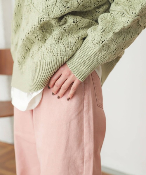 SENSE OF PLACE by URBAN RESEARCH（センスオブプレイスバイアーバンリサーチ）の「『TALL展開あり』カラーカツラギパンツ（デニムパンツ・レディース・ピンク/インディゴブルー/ミント・SMALL/MEDIUM/TALL）」の16枚目の写真