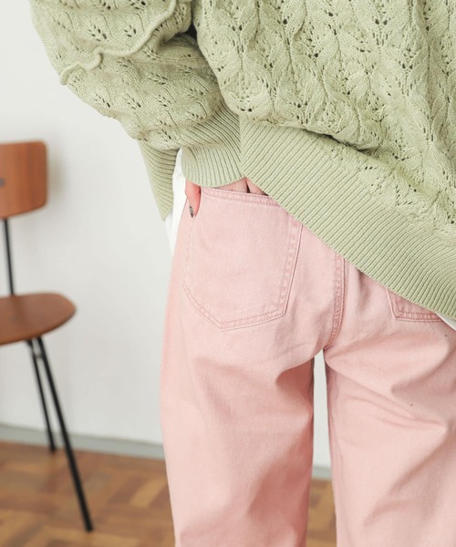 SENSE OF PLACE by URBAN RESEARCH（センスオブプレイスバイアーバンリサーチ）の「『TALL展開あり』カラーカツラギパンツ（デニムパンツ・レディース・ピンク/インディゴブルー/ミント・SMALL/MEDIUM/TALL）」の18枚目の写真
