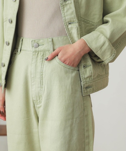 SENSE OF PLACE by URBAN RESEARCH（センスオブプレイスバイアーバンリサーチ）の「『TALL展開あり』カラーカツラギパンツ（デニムパンツ・レディース・ピンク/インディゴブルー/ミント・SMALL/MEDIUM/TALL）」の20枚目の写真