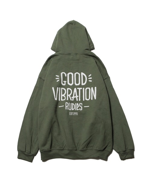 RUDIE'S（ルーディーズ）の「HELLO HOOD SWEAT（パーカー・メンズ・ライトブルー/ブラック/グリーン・L/M/XL）」の3枚目の写真