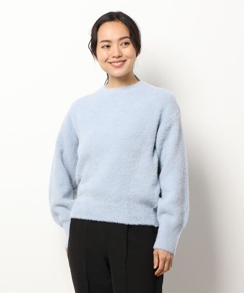 Te chichi(テチチ)の「シャギークルーネックニット(ニット/セーター・レディース・ネイビー/グレー/オフホワイト/ブルー・フリ-)」の7枚目の写真