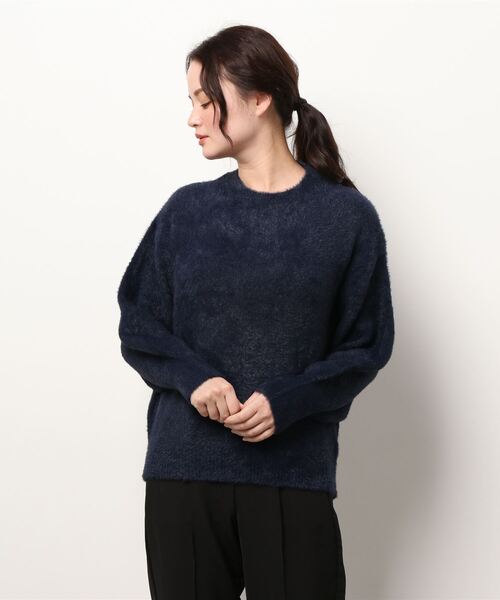 Te chichi(テチチ)の「シャギークルーネックニット(ニット/セーター・レディース・ネイビー/グレー/オフホワイト/ブルー・フリ-)」の10枚目の写真