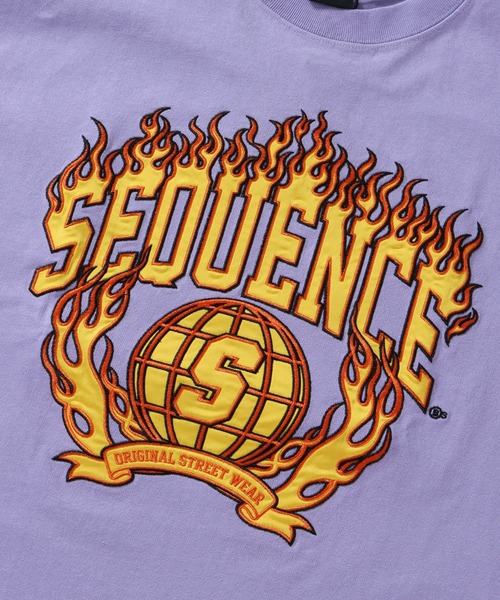 SEQUENZ(シークエンズ)の「SEQUENZ / FLAME COLLEGE WAPPEN SHORT SLEEVE TEE / ファイヤー カレッジ ロゴ 半袖Tシャツ(Tシャツ/カットソー・メンズ・ホワイト/ブラック/グレー/ラベンダー/グリーン系その他2/その他3/その他4/その他1/その他5/その他2/その他6/グリーン系その他/ブルー・MEDIUM/LARGE/X-LARGE)」の8枚目の写真