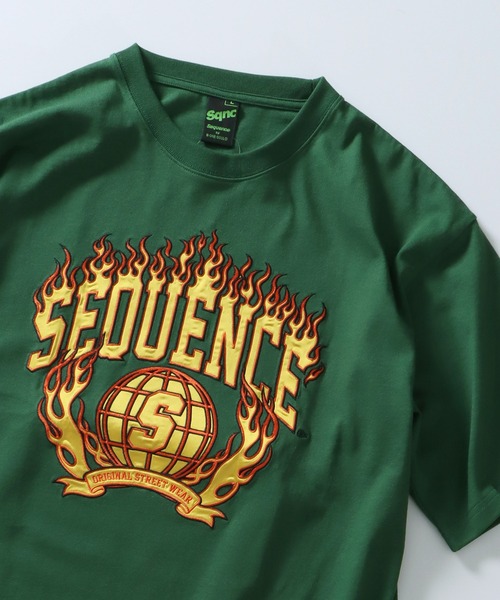 SEQUENZ(シークエンズ)の「SEQUENZ / FLAME COLLEGE WAPPEN SHORT SLEEVE TEE / ファイヤー カレッジ ロゴ 半袖Tシャツ(Tシャツ/カットソー・メンズ・ホワイト/ブラック/グレー/ラベンダー/グリーン系その他2/その他3/その他4/その他1/その他5/その他2/その他6/グリーン系その他/ブルー・MEDIUM/LARGE/X-LARGE)」の5枚目の写真