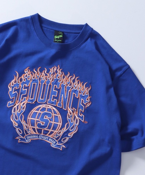 SEQUENZ(シークエンズ)の「SEQUENZ / FLAME COLLEGE WAPPEN SHORT SLEEVE TEE / ファイヤー カレッジ ロゴ 半袖Tシャツ(Tシャツ/カットソー・メンズ・ホワイト/ブラック/グレー/ラベンダー/グリーン系その他2/その他3/その他4/その他1/その他5/その他2/その他6/グリーン系その他/ブルー・MEDIUM/LARGE/X-LARGE)」の7枚目の写真