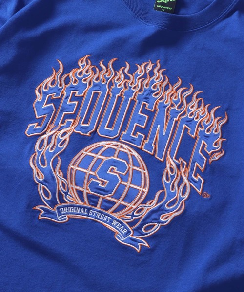 SEQUENZ(シークエンズ)の「SEQUENZ / FLAME COLLEGE WAPPEN SHORT SLEEVE TEE / ファイヤー カレッジ ロゴ 半袖Tシャツ(Tシャツ/カットソー・メンズ・ホワイト/ブラック/グレー/ラベンダー/グリーン系その他2/その他3/その他4/その他1/その他5/その他2/その他6/グリーン系その他/ブルー・MEDIUM/LARGE/X-LARGE)」の18枚目の写真