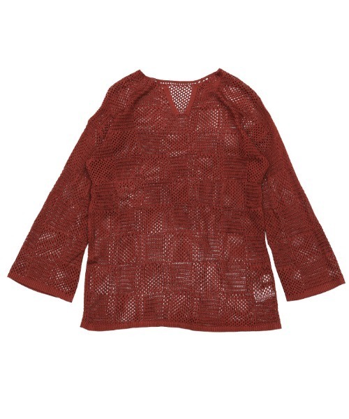 select MOCA（セレクトモカ）の「キーネックブロックチェックメッシュトップス（Tシャツ/カットソー・レディース・ブラック/アイボリー/テラコッタ・FREE）」の19枚目の写真