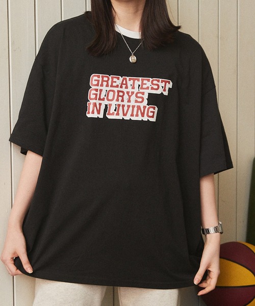 BASQUE magenta（バスクマゼンタ）の「カレッジロゴ/リンガーデザイン ビッグシルエットTシャツ（Tシャツ/カットソー・メンズ・ホワイト系1/ホワイト系2/ホワイト系3/ブラック系1/ブラック系2/ブラック系3/ベージュ系1/ベージュ系2/ベージュ系3/グリーン系1/グリーン系2/グリーン系3/ネイビー系1/ネイビー系2/ネイビー系3/パープル系1/パープル系2/パープル系3/グレー系4/ホワイト系4・FREE）」の8枚目の写真