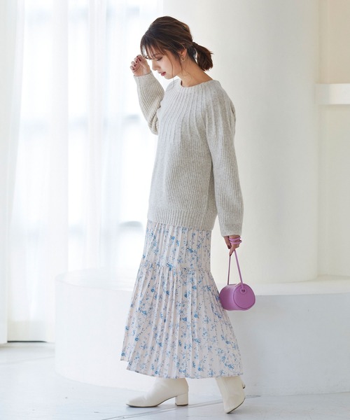 KOBE LETTUCE（コウベレタス）の「花柄プリーツマーメイドスカート（スカート・レディース・ブルー系その他/ブラック×ホワイト/ピンク系その他・FREE）」の13枚目の写真