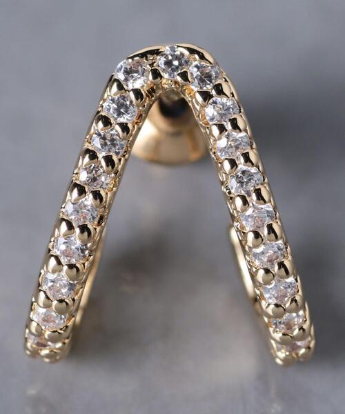 UNITED ARROWS（ユナイテッドアローズ）の「＜UNITED ARROWS＞V-SHAPED ピアス（ピアス（両耳用）・レディース・シルバー/ゴールド・FREE）」の3枚目の写真
