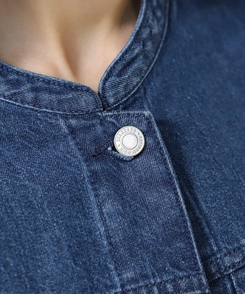 Honeys（ハニーズ）の「マオカラーＧジャン（デニムジャケット・レディース・ライトインディゴブルー/ブルー/ライトベージュ/グレイッシュベージュ・S/M/L）」の19枚目の写真