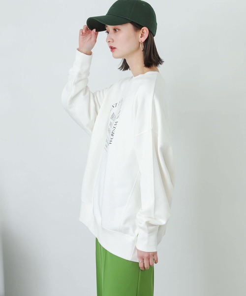 SENSE OF PLACE by URBAN RESEARCH（センスオブプレイスバイアーバンリサーチ）の「オーバーサイズロゴスウェットシャツ（スウェット・レディース・ピンクベージュ/オフホワイト/グレー・ONE）」の6枚目の写真