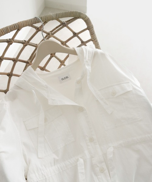 CLEIO(クレイオ)の「【CLEIO】ヴィンテージコットンフーディーコート(その他アウター・レディース・オフホワイト/ライトベージュ・FREE)」の4枚目の写真