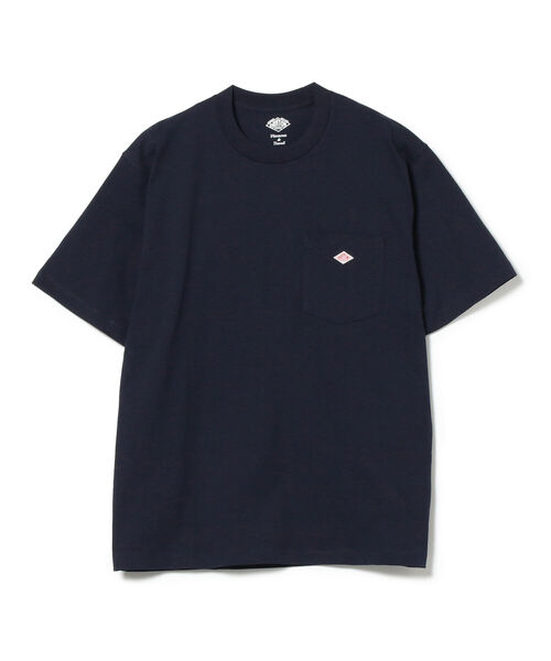 DANTON(ダントン)の「DANTON / 天竺コットンポケットロゴ クルーネック半袖ポケットTシャツ(Tシャツ/カットソー・メンズ・ホワイト/ベージュ/ネイビー/サックスブルー/ピンク・44/46/42/36)」の3枚目の写真