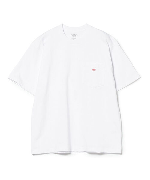 DANTON(ダントン)の「DANTON / 天竺コットンポケットロゴ クルーネック半袖ポケットTシャツ(Tシャツ/カットソー・メンズ・ホワイト/ベージュ/ネイビー/サックスブルー/ピンク・44/46/42/36)」の2枚目の写真