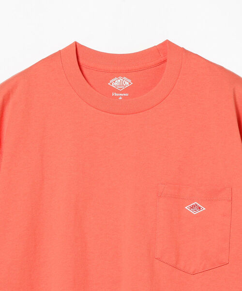 DANTON(ダントン)の「DANTON / 天竺コットンポケットロゴ クルーネック半袖ポケットTシャツ(Tシャツ/カットソー・メンズ・ホワイト/ベージュ/ネイビー/サックスブルー/ピンク・44/46/42/36)」の13枚目の写真