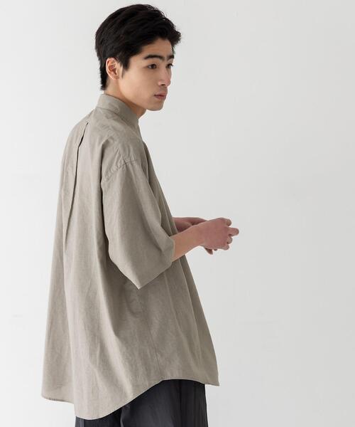 CITEN（シテン）の「＜CITEN（シテン）＞コットンリネン ビッグシャツ（シャツ/ブラウス・メンズ・ホワイト/ライトグレー・M/L）」の3枚目の写真