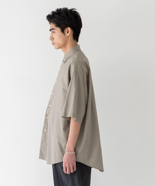 CITEN（シテン）の「＜CITEN（シテン）＞コットンリネン ビッグシャツ（シャツ/ブラウス・メンズ・ホワイト/ライトグレー・M/L）」の4枚目の写真