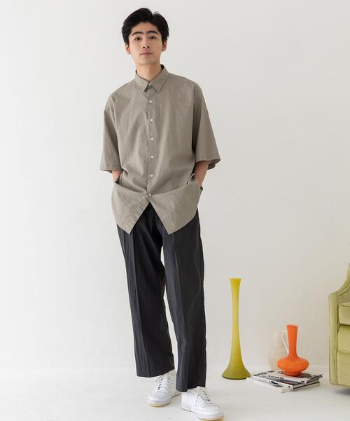 CITEN（シテン）の「＜CITEN（シテン）＞コットンリネン ビッグシャツ（シャツ/ブラウス・メンズ・ホワイト/ライトグレー・M/L）」の6枚目の写真