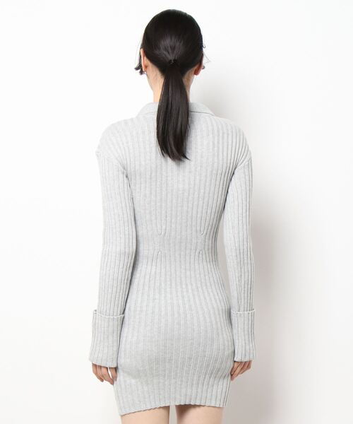 FIG&VIPER（フィグアンドバイパー）の「ヘンリーネックリブニットOP（ワンピース・レディース・ブラック/グレー・FREE）」の12枚目の写真