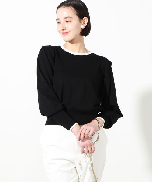 NOLLEY’S(ノーリーズ)の「肩タッククルーネックプルオーバーニット(ニット/セーター・レディース・オフホワイト/ブラック・38)」の20枚目の写真