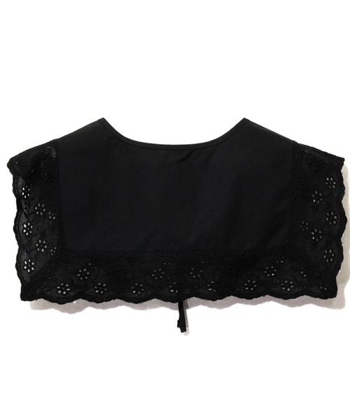 CUBE SUGAR（キューブシュガー）の「CUBE SUGAR/キューブシュガー　タイプライタークロス レース付け衿（付け襟・レディース・ホワイト/ブラック・FREE）」の3枚目の写真