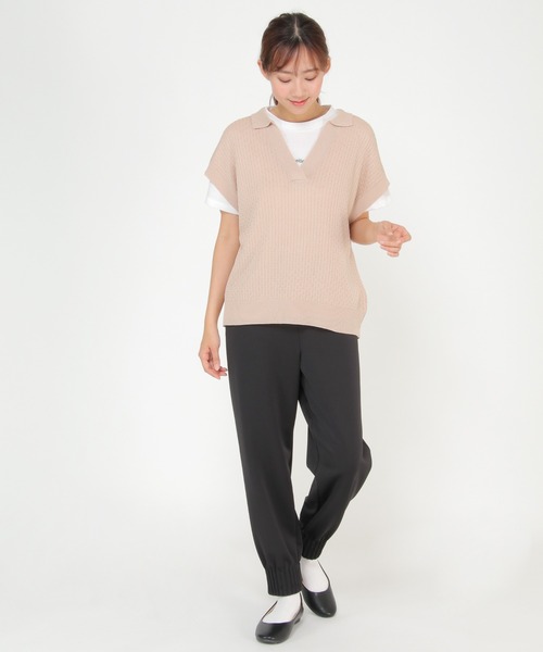 LBC(エルビーシー)の「タック使いジョガーパンツ(その他パンツ・レディース・ライトグレー/ブラック・M/L)」の8枚目の写真