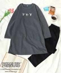 PEANUTS（ピーナッツ）の「PEANUTS スヌーピーTシャツワンピ×スウェットパンツ セットアップ/2点セットパジャマ（ルームウェア/パジャマ）」
