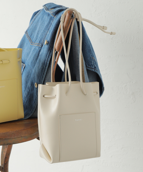 YAHKI（ヤーキ）の「【YAHKI /ヤーキ】SOFT W FACE POCHETTE：バッグ（ショルダーバッグ・レディース・ホワイト/ライトグリーン/イエロー・FREE）」の2枚目の写真