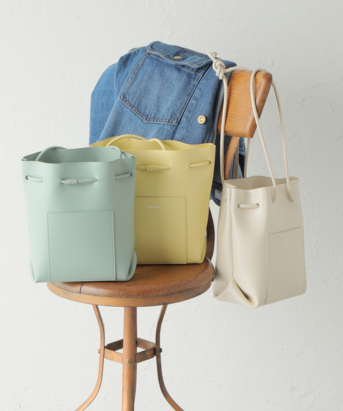 YAHKI（ヤーキ）の「【YAHKI /ヤーキ】SOFT W FACE POCHETTE：バッグ（ショルダーバッグ・レディース・ホワイト/ライトグリーン/イエロー・FREE）」の7枚目の写真