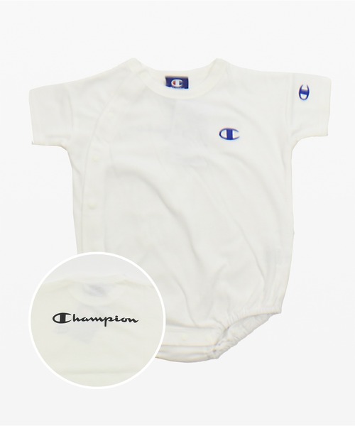 Champion(チャンピオン)の「champion / チャンピオン ロゴ前開きロンパース(Tシャツ/カットソー・キッズ・A/B/C/D/E/F/G/H/I/J/K/L/M/N/O/P・80cm/70cm)」の2枚目の写真